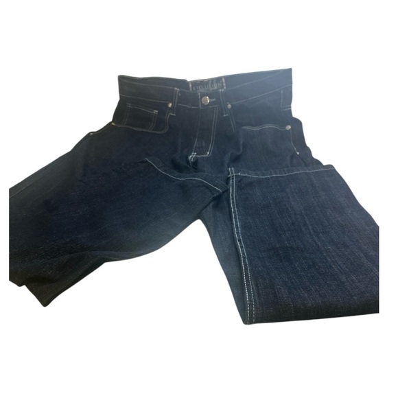 Blue Bootcut Jeans with Decorative Stitching - Picture 2 of 9